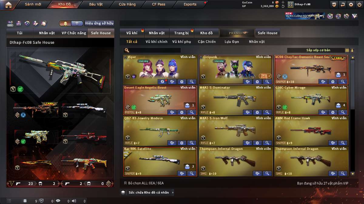shop acc cf uy tin gia re